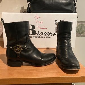 Michael kors black leather boots